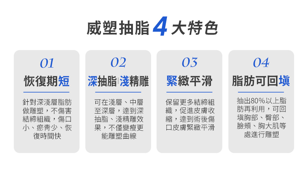 晶鑽診所 威塑抽脂特色