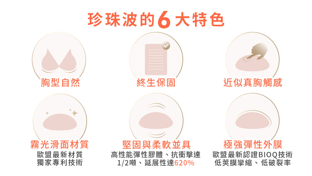 晶鑽診所-Perle珍珠波六大特色 乳房植體推薦